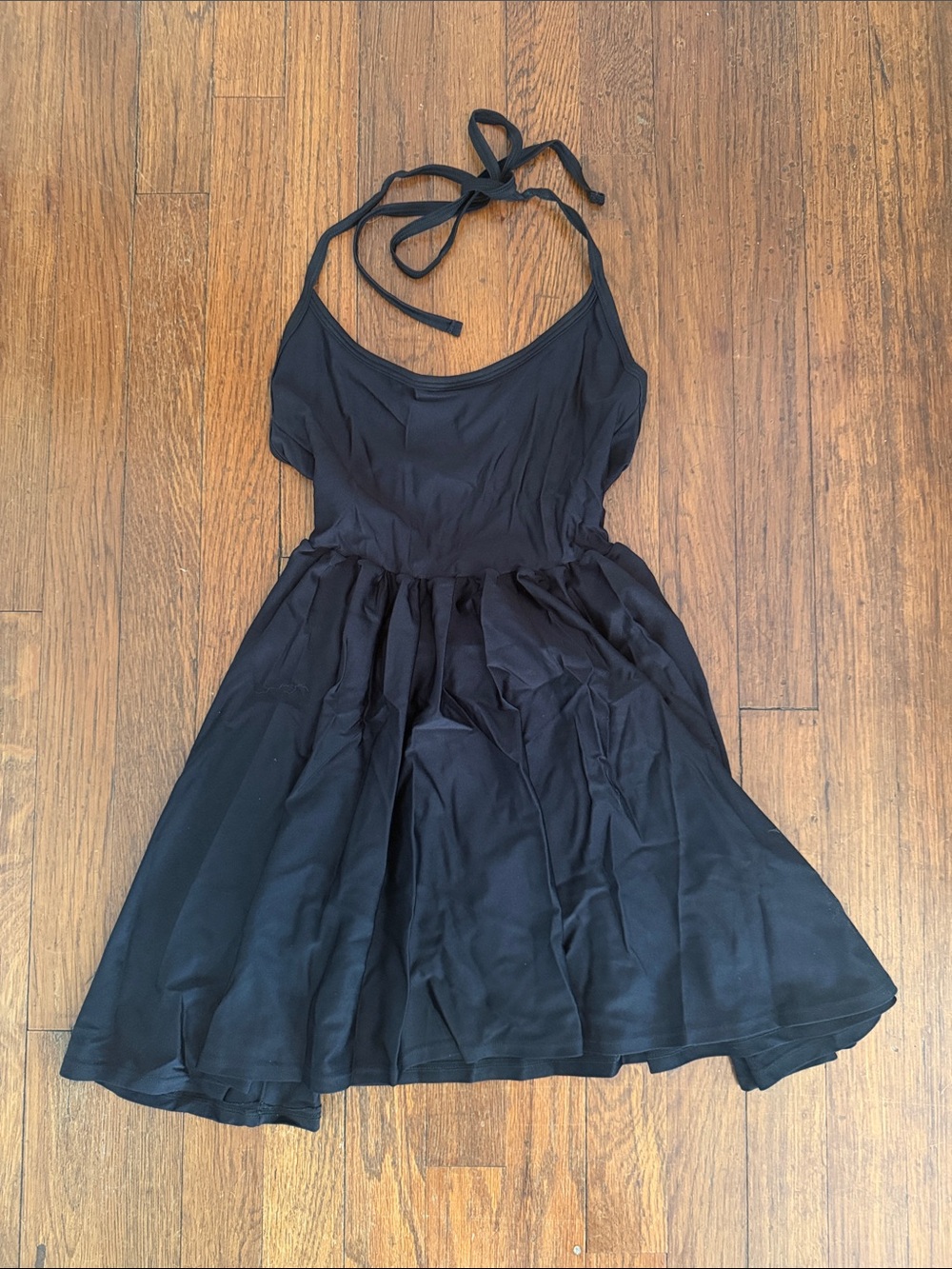 American Apparel Black Halter Skater Dress